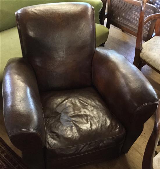 French leather club chair